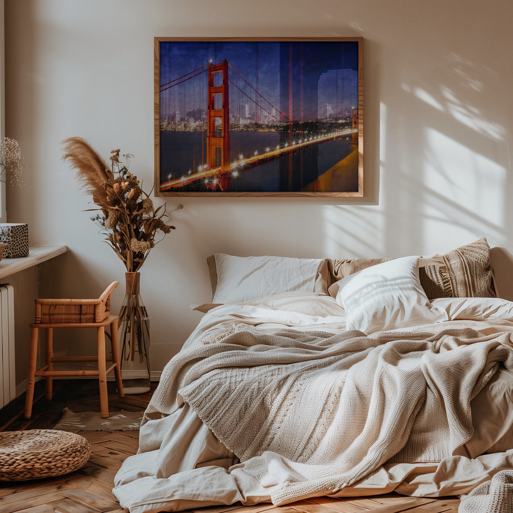 City Art Golden Gate Bridge Composing Poster