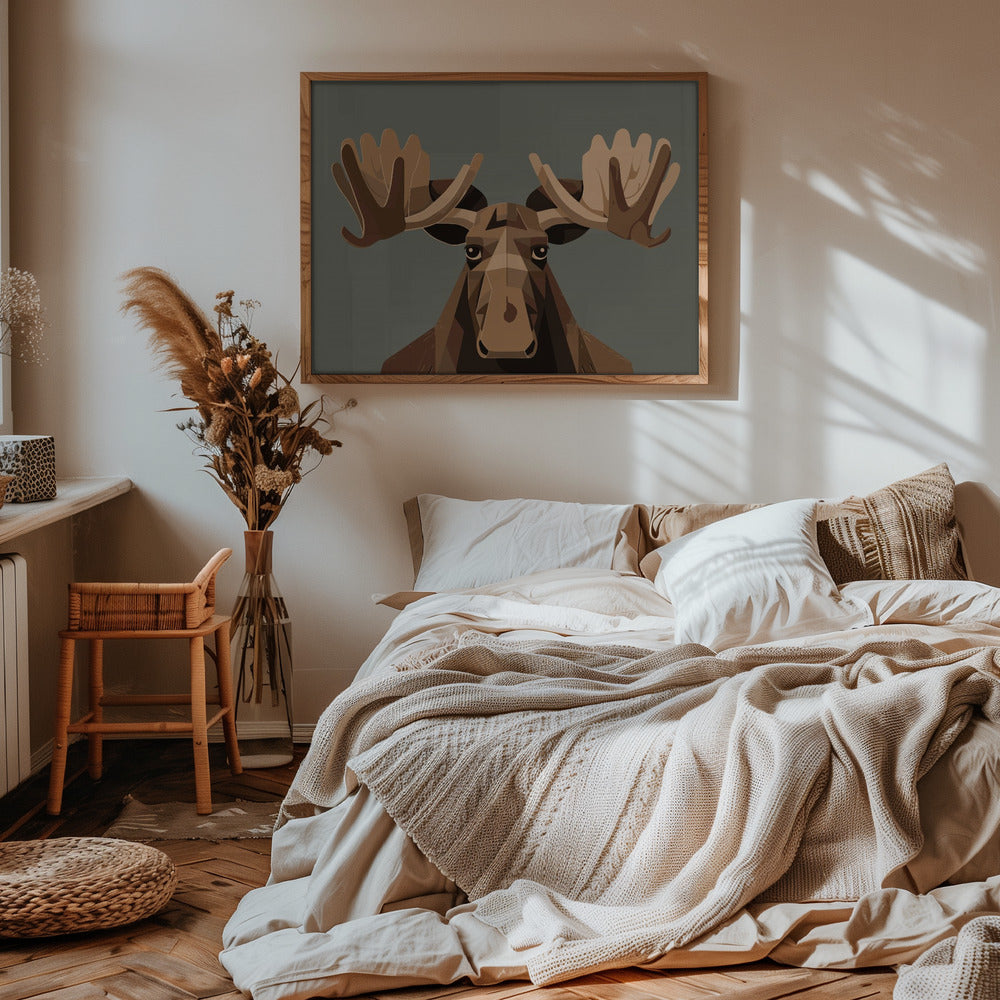 Staring Moose Poster