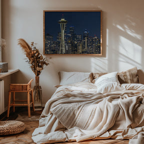 Breathtaking Seattle skyline at blue hour Poster