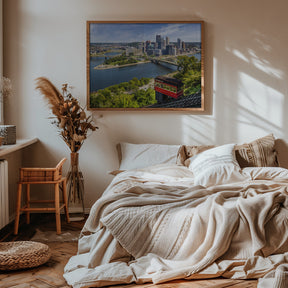 Impressive Pittsburgh Skyline with Duquesne Incline Poster