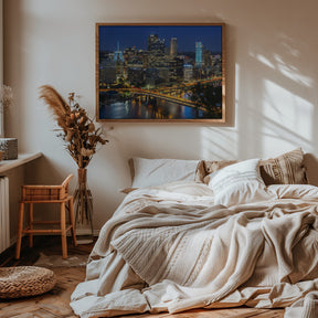 Amazing Pittsburgh Skyline in the Evening Poster