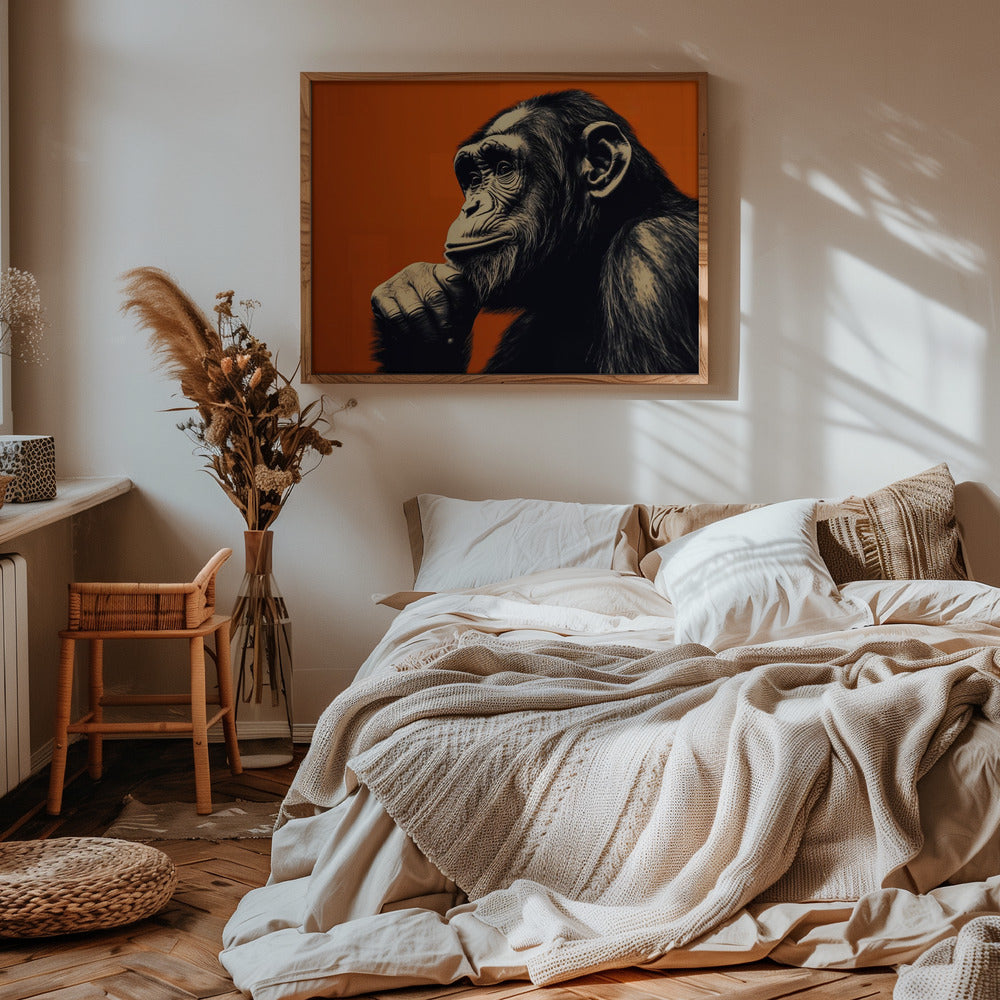 Thinking Monkey Poster