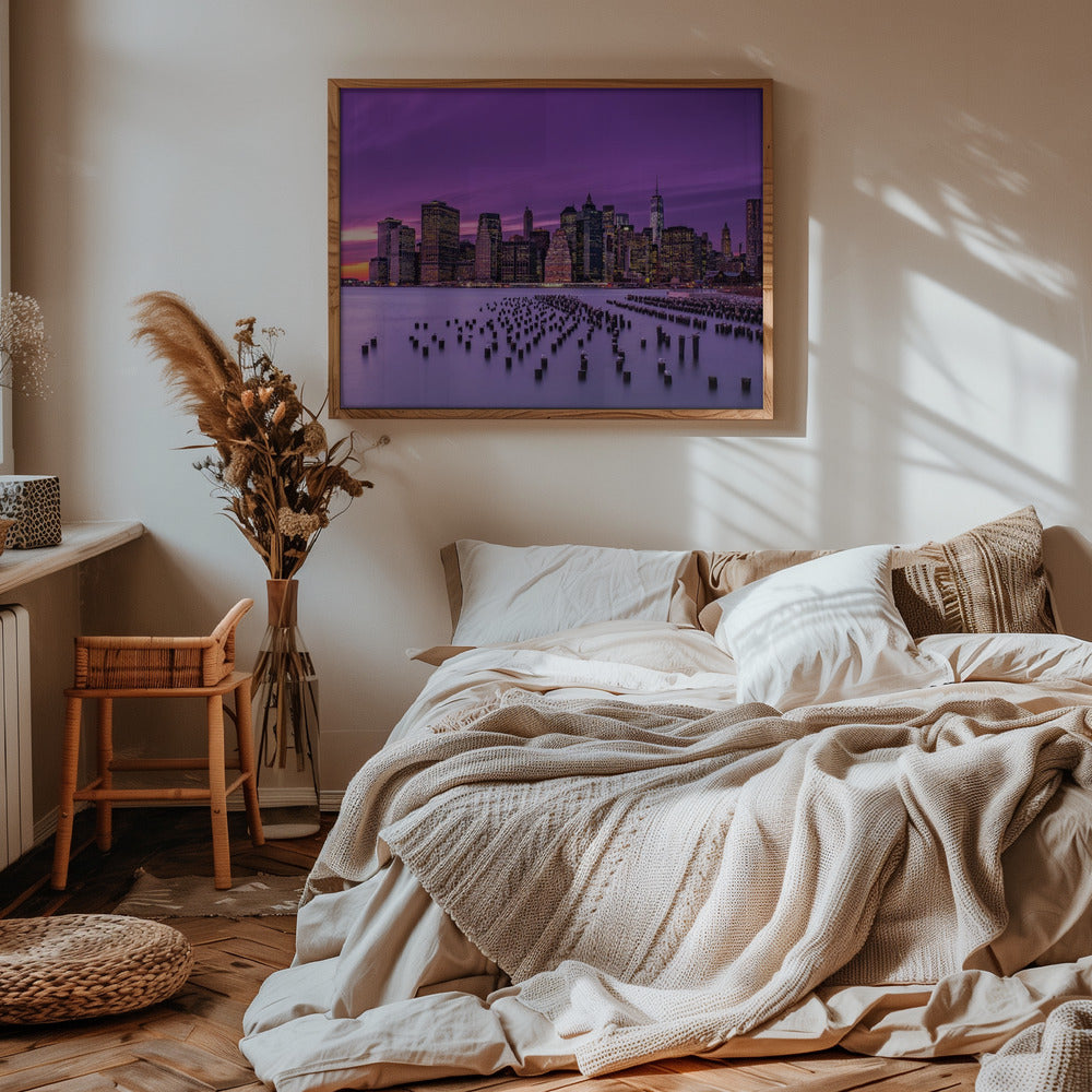 New York Violet Sunset Poster