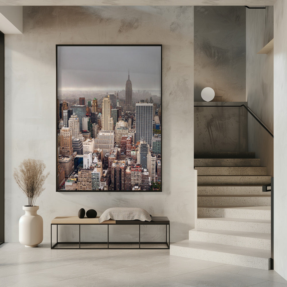 Foggy day in Manhattan Poster