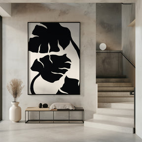 Monstera Black Poster