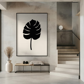 Monstera Leaf Black Poster