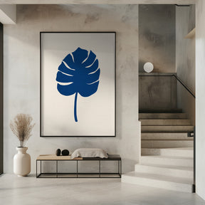 Monstera Canvas Blue Poster