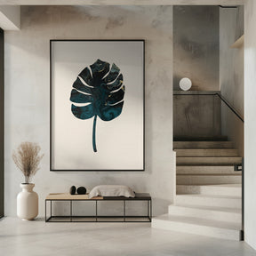 Monstera Marble Green Poster