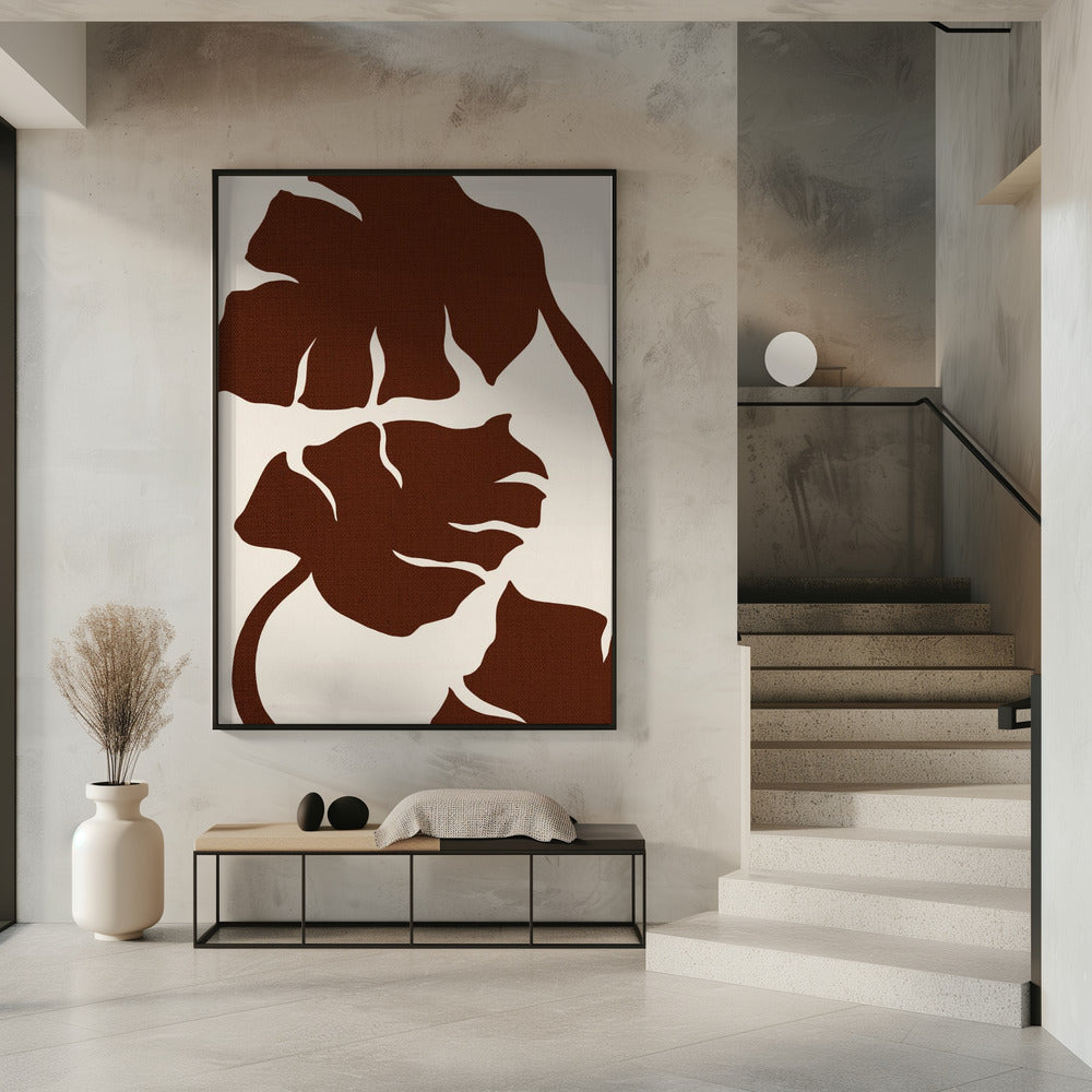 Monstera Canvas Brown Poster