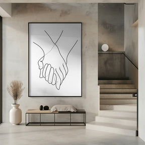 Holding Hands Lines Poster