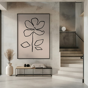 Oil Pastel Flower Black Poster