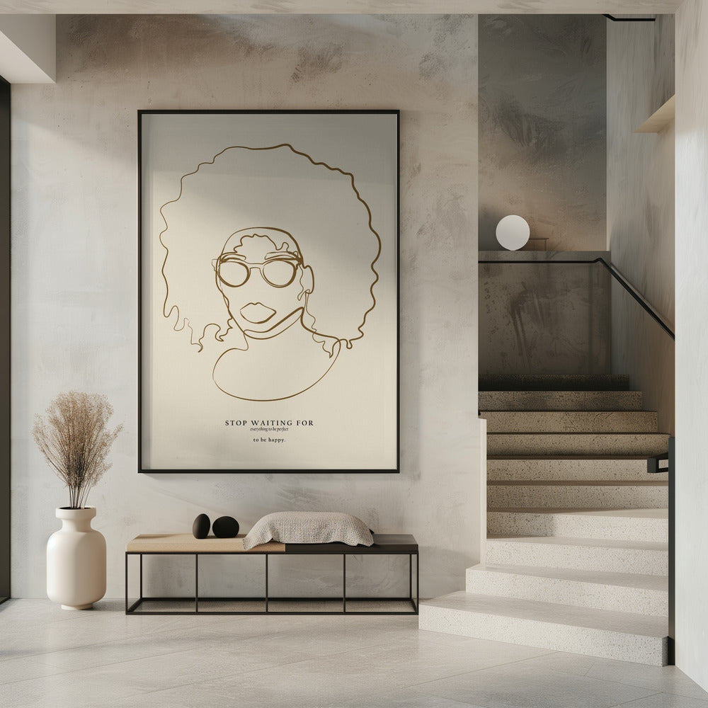 Woman face with glasses Poster