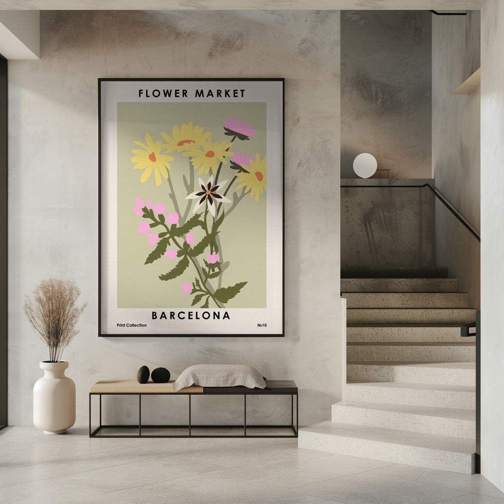 Flower Market Barcelona Poster