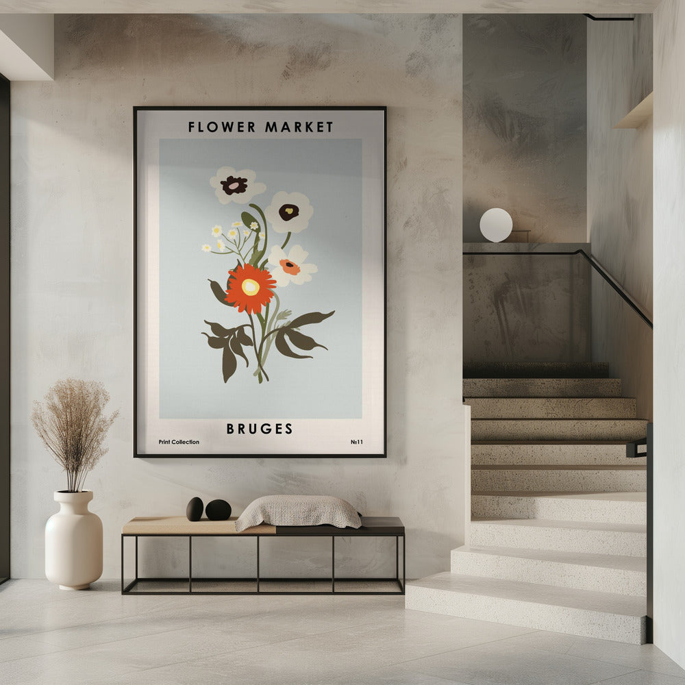 Flower Market Bruges Poster