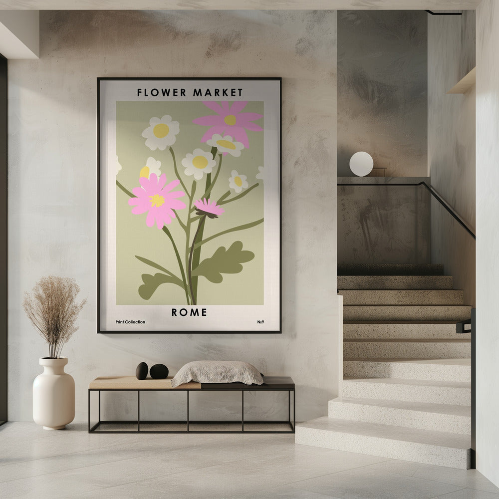 Flower Market Rome Poster