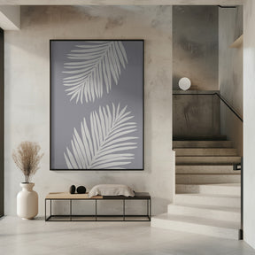 PALM LEAF 03 MEDIUM GRAY Poster