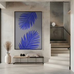 PALM LEAF 02 SOFT GRAY Poster