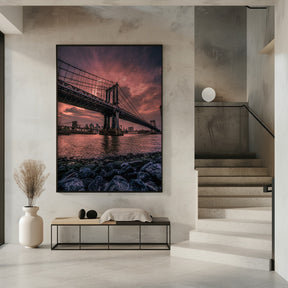 Manhattan Bridge Wide Angle Poster