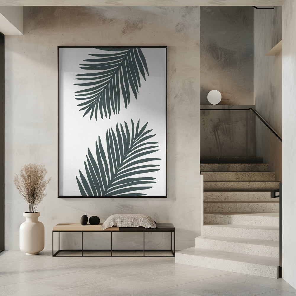 Palm Leaf Gray with tint of green 01 Poster