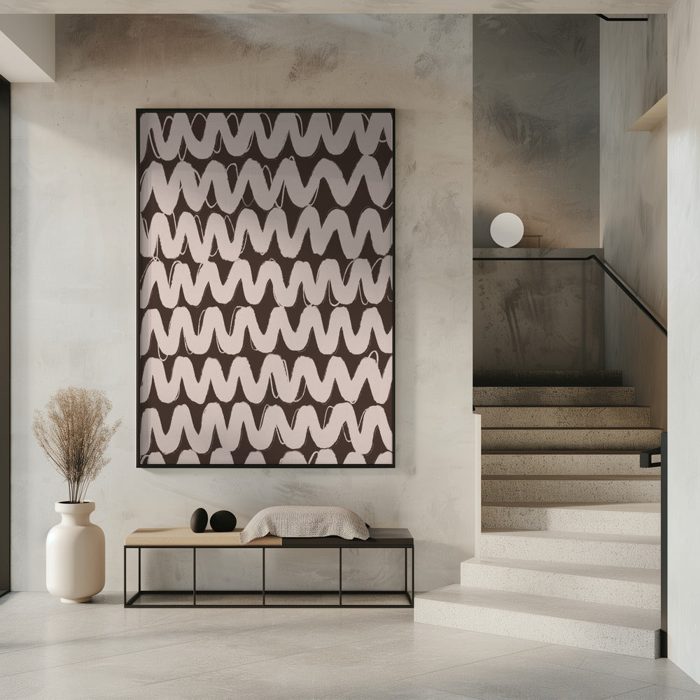 Big Beige ZigZag Pattern Poster