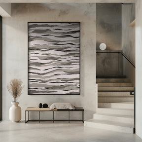 Grey And Beige Waves Poster