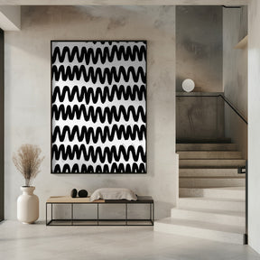 Black Zig Zag Pattern Poster