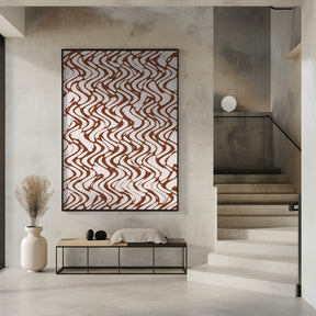 Beige Wavey Zig Zag Pattern Poster