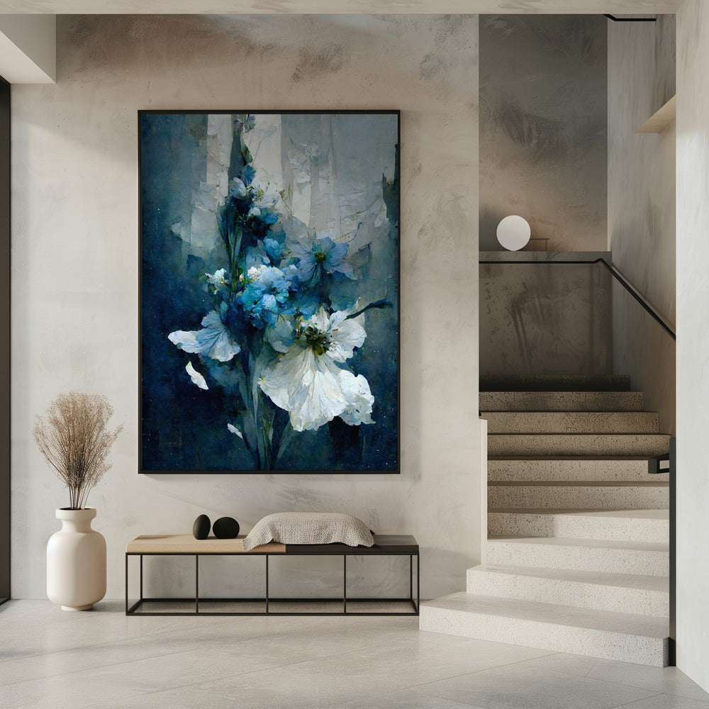 Blue Flower Bouquet Poster