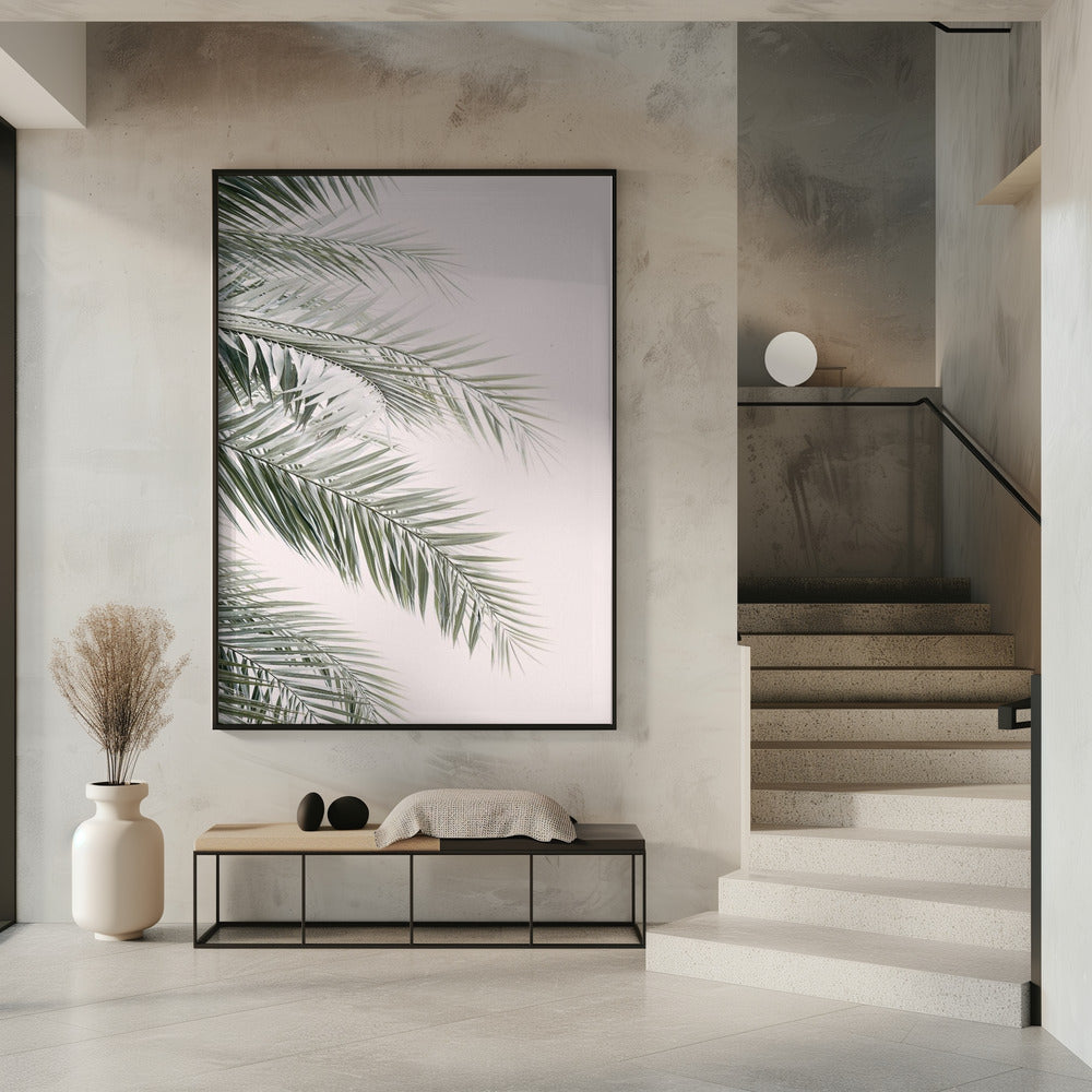 Blush Palm Leaves Poster