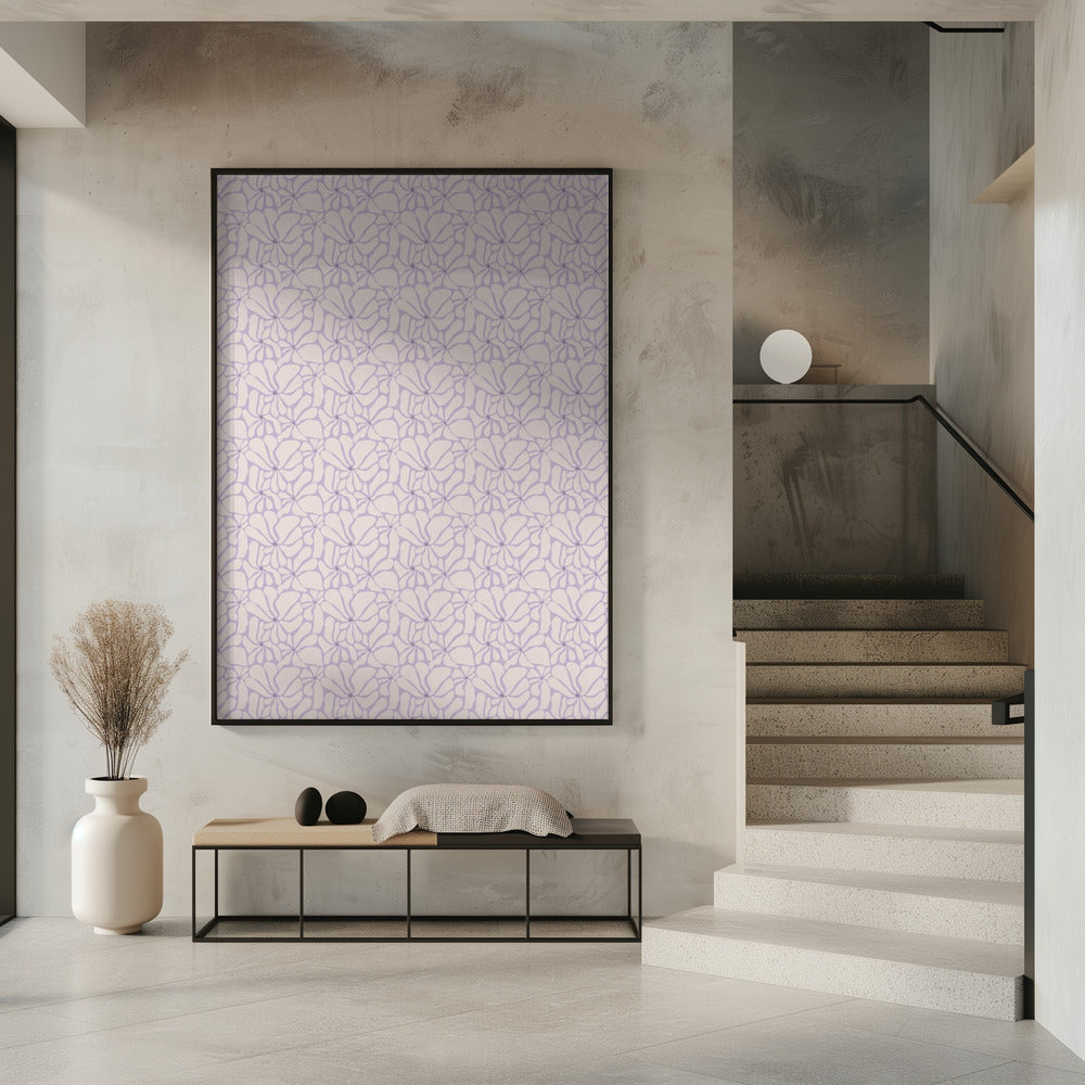 Cute Purple Flower Pattern Poster