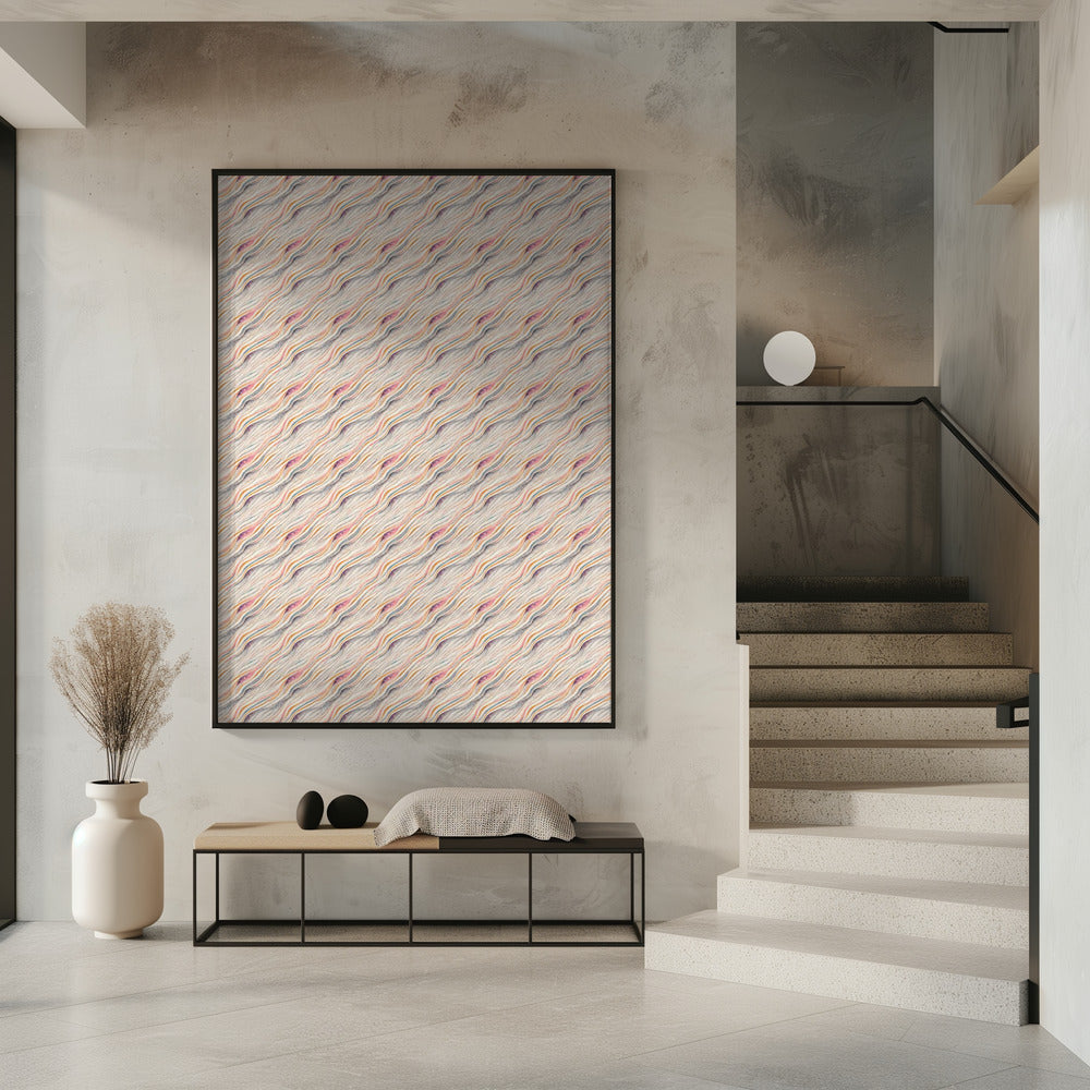 Pastel Waves Pattern Poster