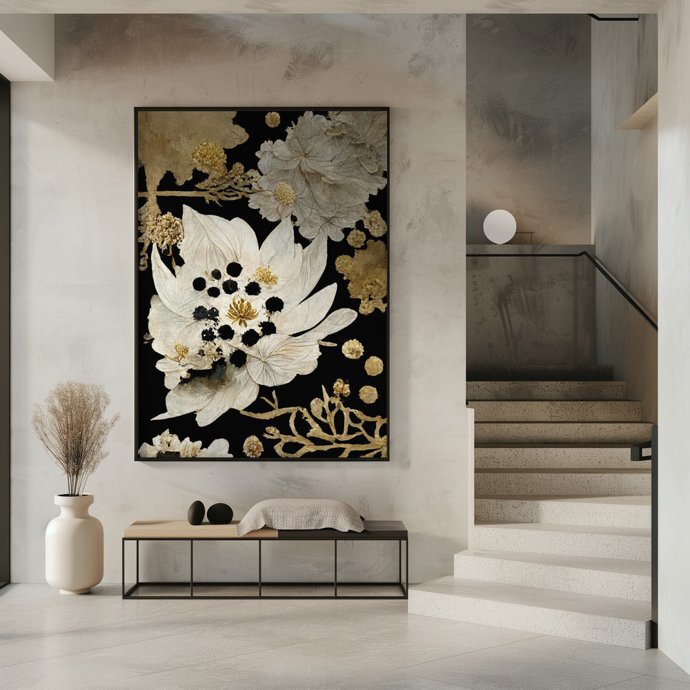 Beige Dry Flowers Poster