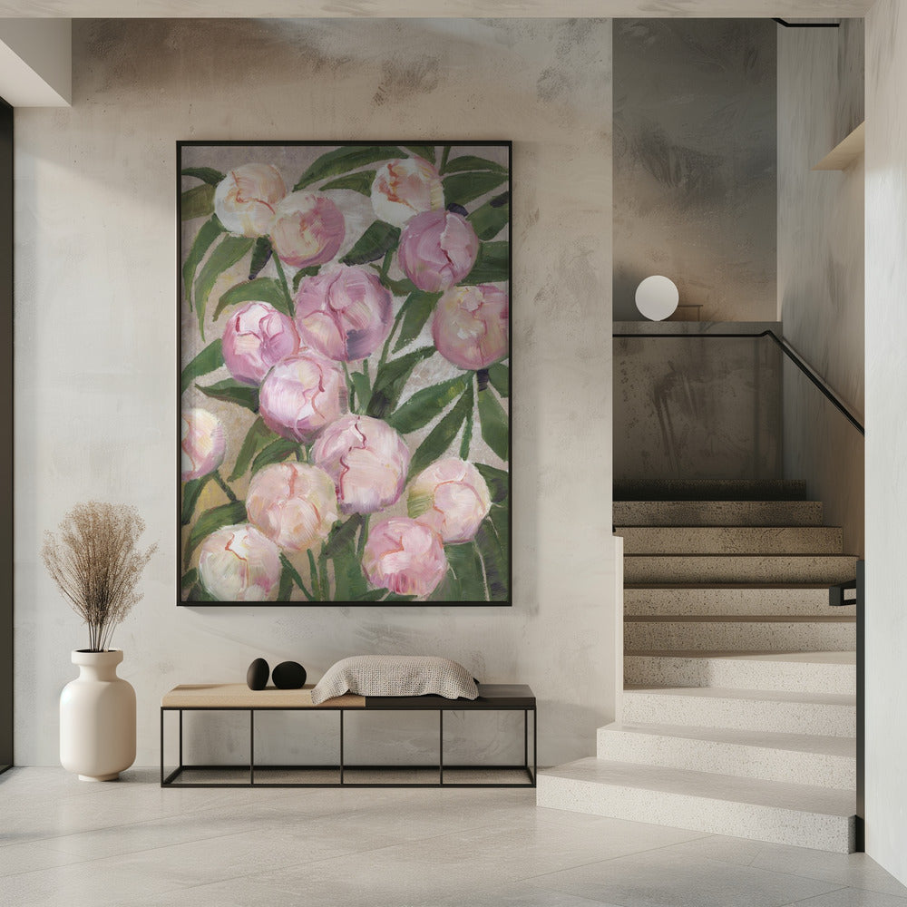 Valenty painterly peonies Poster