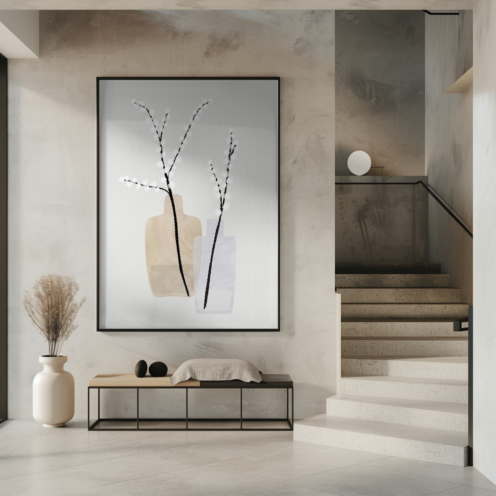 Flower branches in vases Poster