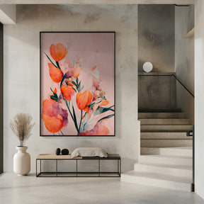 Orange Tulips Poster