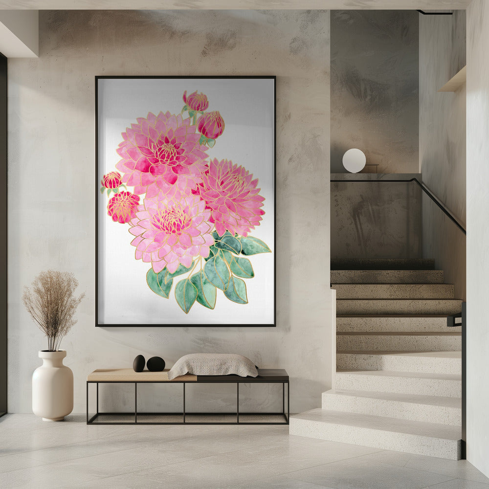 Pacey pink watercolor bouquet Poster