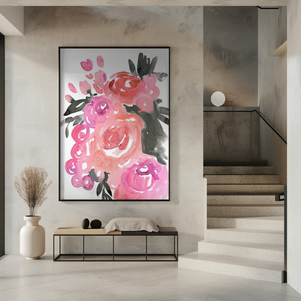 Maeko loose watercolor florals II Poster