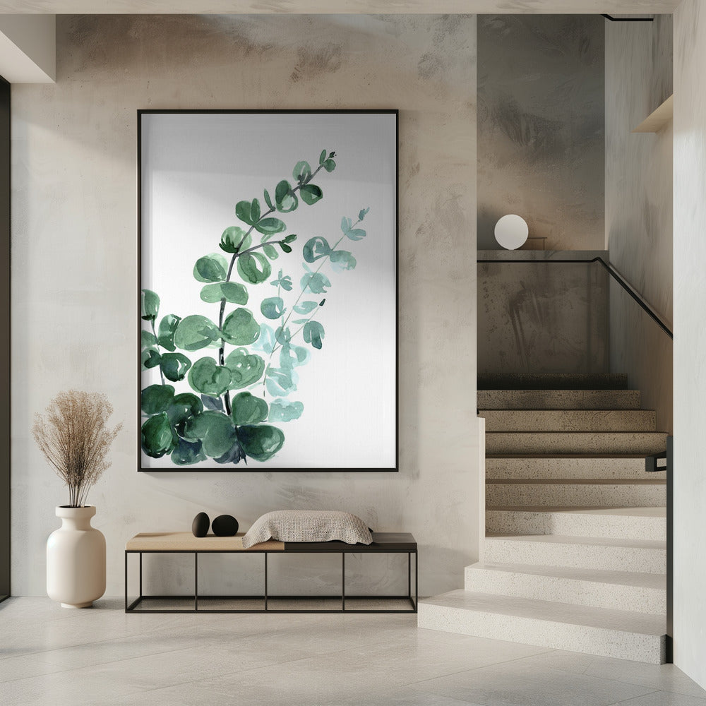 Watercolor eucalyptus bouquet Poster