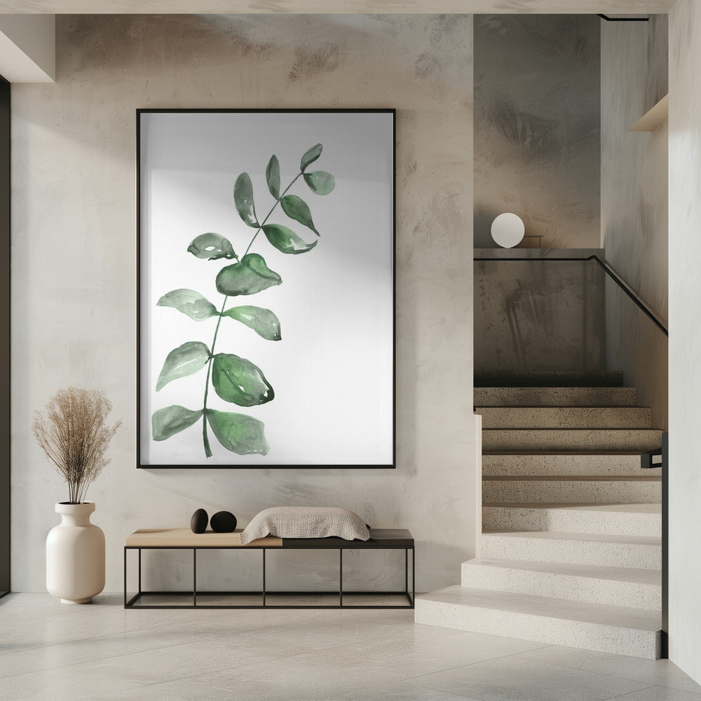 Watercolor greenery branch Poster