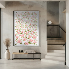 Field of pink flowers Poster