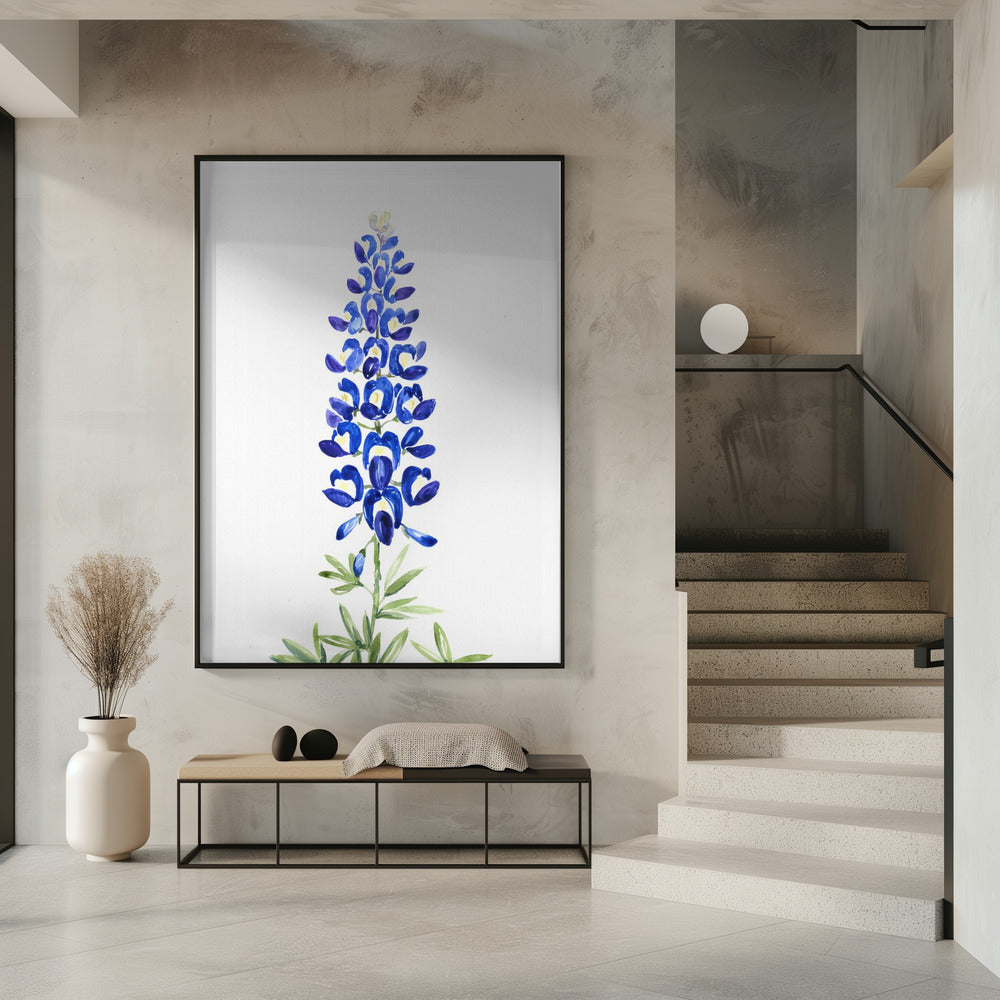 Watercolor Texas bluebonnet Poster