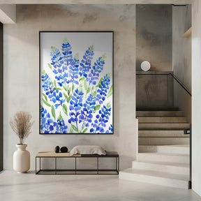 Watercolor Texas bluebonnets Poster