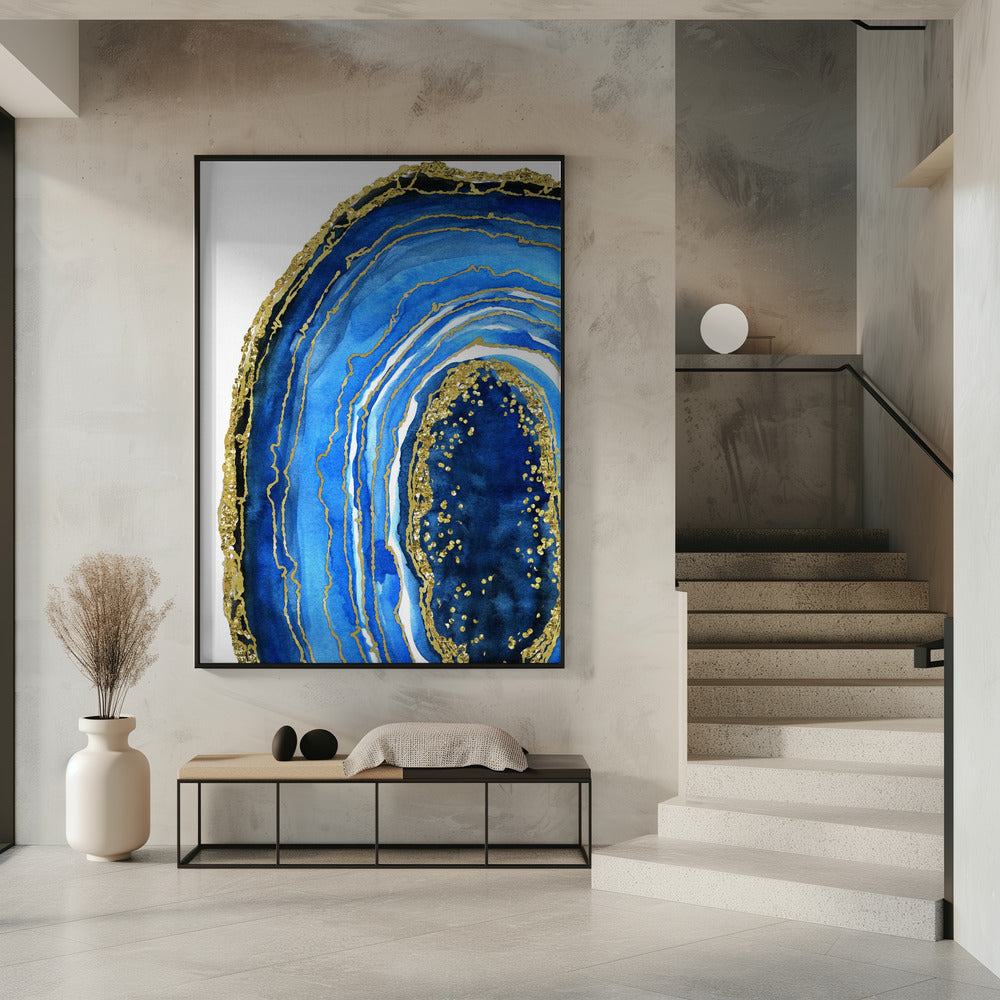 Cobalt blue geode Poster