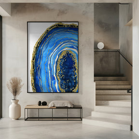 Cobalt blue geode Poster