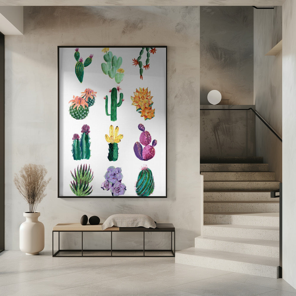 Collection of cacti Poster