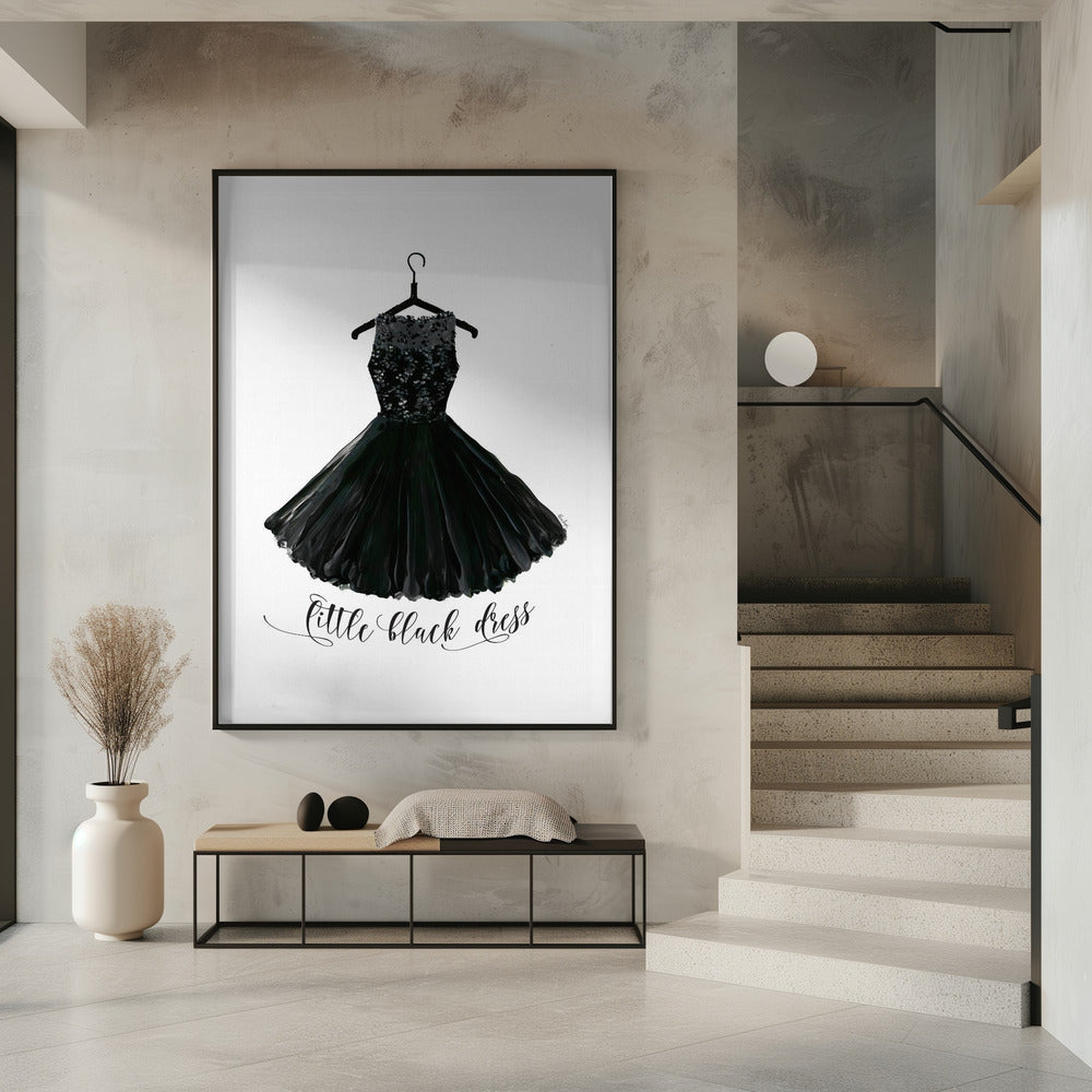 Little black dress in hanger Poster