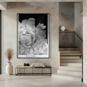 Enjoy the little things peony BW Poster