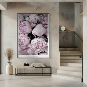 Smile and dream peonies Poster