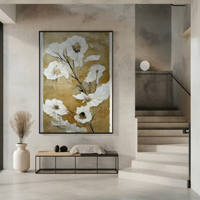 White Dry Flowers Poster