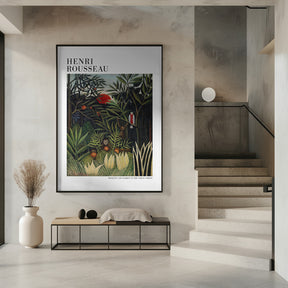 Monkeys And Parrot In The Virgin Forest Poster